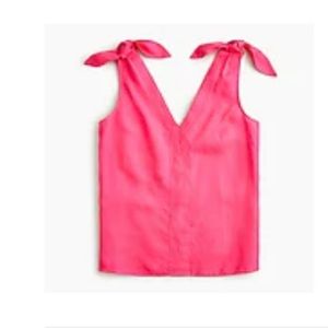 JCrew Tie Shoulder Linen Top Medium